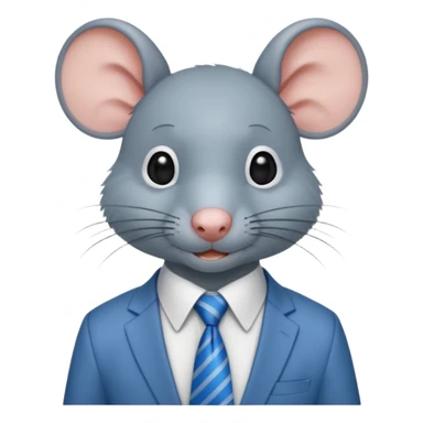 rat with shirt and blue tie sticker