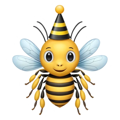 party hatted bee sticker