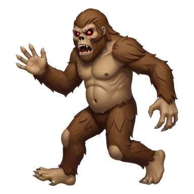 An angry sasquatch running full speed to the right in "blitzkrieg" mode. In the style of you bleeding skull art. Needs to be running in the opposite direction with bloody hands and feet sticker