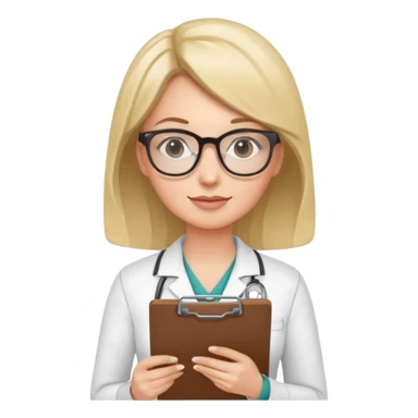 female therapist with clipboard sticker