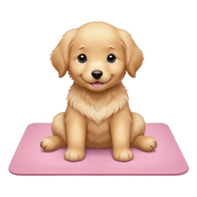 Funny Golden retriever puppy on light pink yoga mat sticker