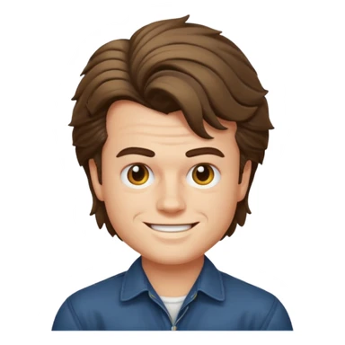 Steve harrington emoji with much hair and more expressful eyebrows sticker