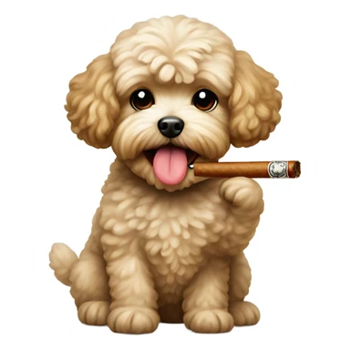 malti-poo smoking a cigar sticker