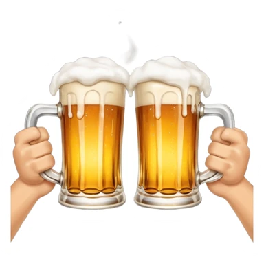 hands holding beer mugs cheers no face sticker