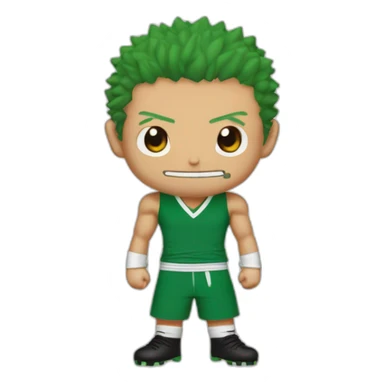 rononoa zoro de one piece qui porte le maillot de foot de l'Algérie sticker