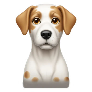 White dog with light brown spots on ears  sticker