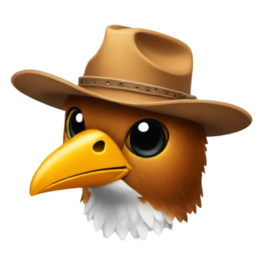 bird with cowboy hat sticker