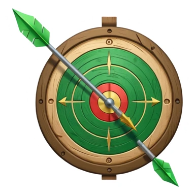 A target with an arrow in the center sticker