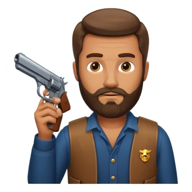bearded hitman with pistol sticker