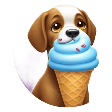 Perro comiendo helado  sticker