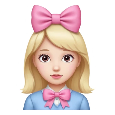 niña con un lazo rosa sticker