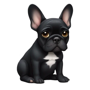 Sad black french bulldog  sticker