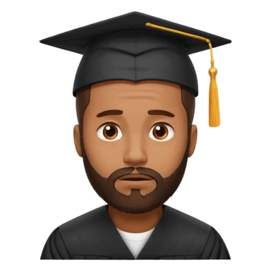 bearded brown man face palm exhausting graduation sticker