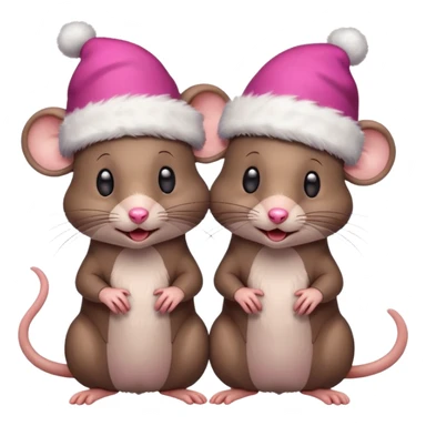 Rats with Christmas hats sticker