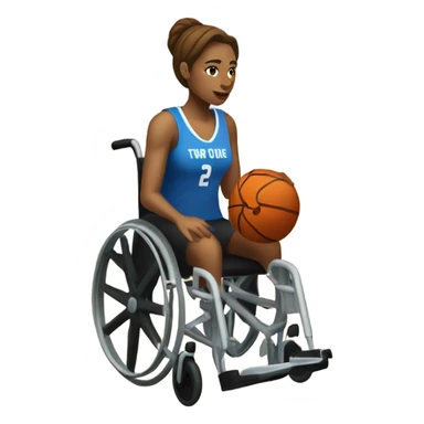 A white woman in a wheelchair playing basketball sticker