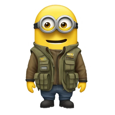 A minion in survival clothing sticker