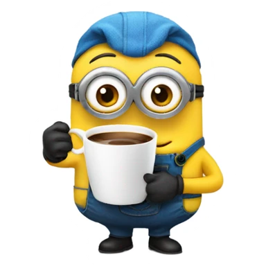 minion with coffee sticker