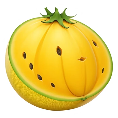 canary whole very yellow melon oval shape sticker