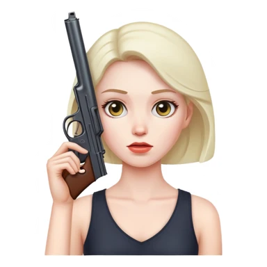 A person with a gun to her head sticker