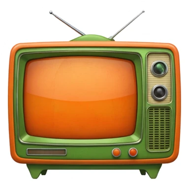 ancienne telévision orange et verte sticker