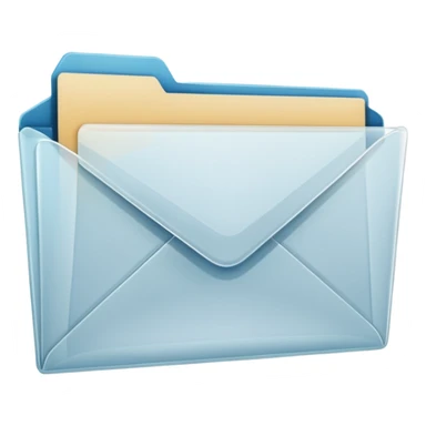 transparent folder with a envelope with name Henry Ballester sticker