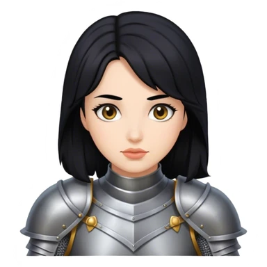 knight woman with black hair sticker