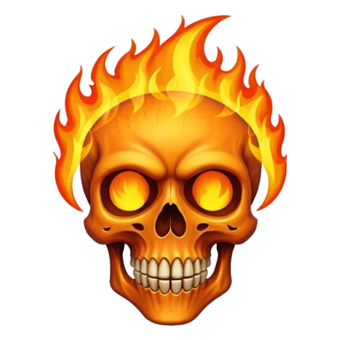 flaming skull sticker