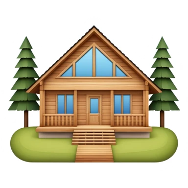 modern wooden house sticker