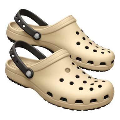 I need emojis of Crocs shoe in White, Black and Beige sticker