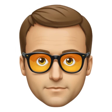 Emanuel Macron avec des lunettes de soleil qui dit : for sur  sticker