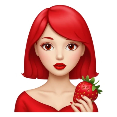 strawberry 🍓 and red kiss 💋 fashioned stylish  sticker