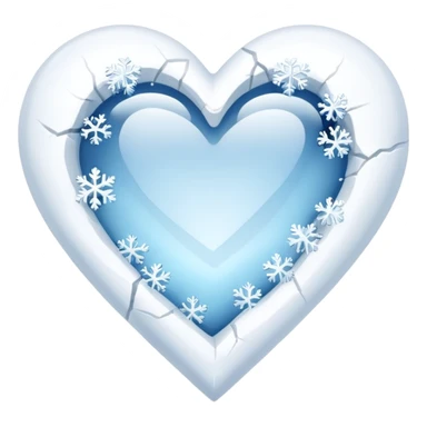 snow heart freezing sticker