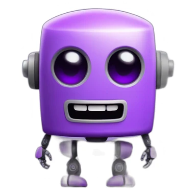happy purple robot sticker