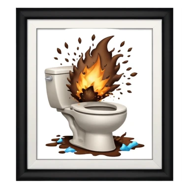 blowing up the toilet with poop sticker