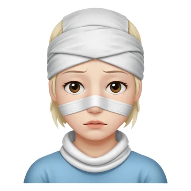 sick with a head bandage sticker