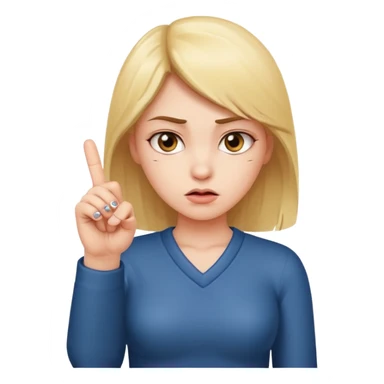 girl with 2 middle fingers up sticker