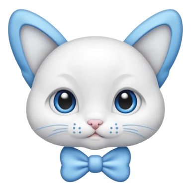 Bébé chat blanc et blanc avec noeud papillon bleu sticker