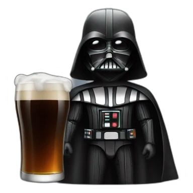 Dark vador drink a beer sticker