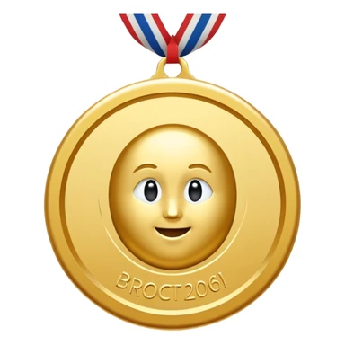 Create a gold medal which has an inscription "Brocation 2026" sticker