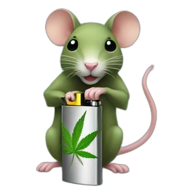 Cannabis rat stealing lighter sticker