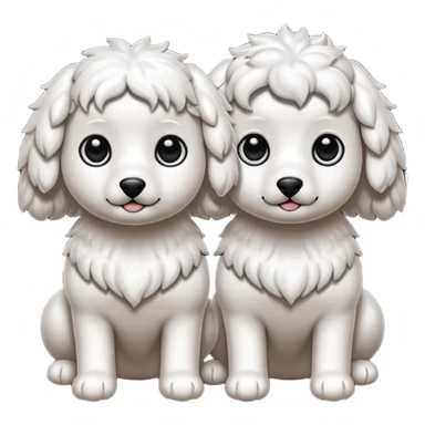 Dos caniches,uno blanco y el otro negro sticker