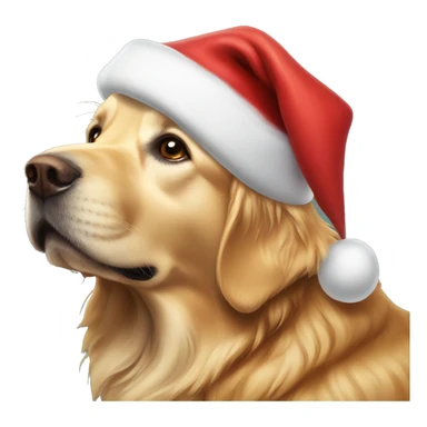 Golden retriever dressed as Santa Claus  sticker