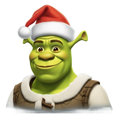 Shrek with a Santa hat sticker