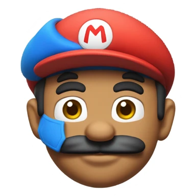 Mario plumber and he is short he is normal skin colored black mustache red hat that says a letter M on it and blue pants with little yellow knobs on them and a red jacket  sticker