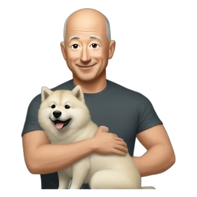 Jeff Bezos petting a eurasier sticker