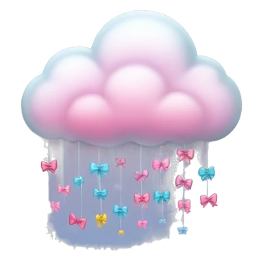 cloud raining out pink bows sticker