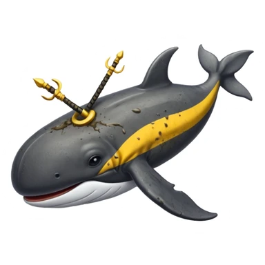 A whale cover with mud and a two bees use sword fighting sticker