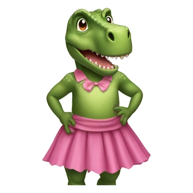 dinosaur with a pink skirt  sticker