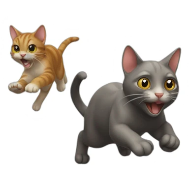 cat chasing rat sticker