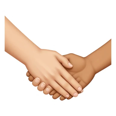 two faces with a gentle handshake between them, showing reconciliation and harmony sticker